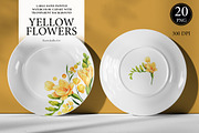 Watercolor Yellow flowers wildflower, an Object Graphic by KarinkaBU (Thumbnail 5 of 7)