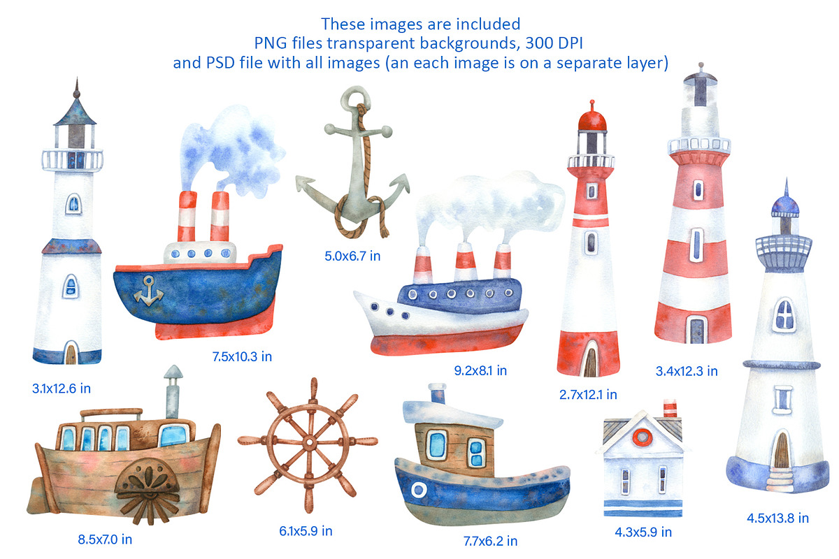 Nautical Mile Watercolor Collection, an Animal Illustration by Anna Druzhkova (Photo 3 of 30)
