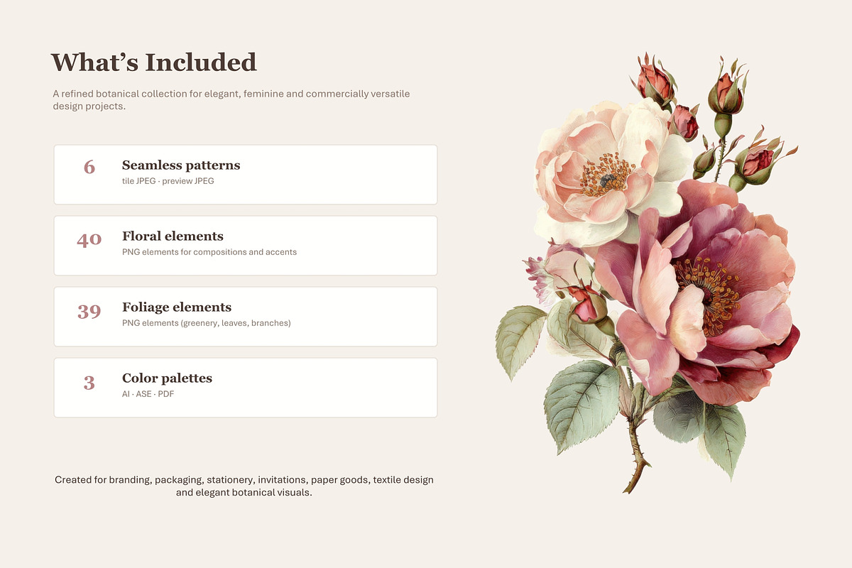 Vintage Garden Patterns and Elements, a Decorative Illustration by Yanakicc (Photo 9 of 12)