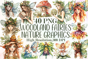 Woodland Fairies Nature Graphics, an Illustration by Sublimation Artist