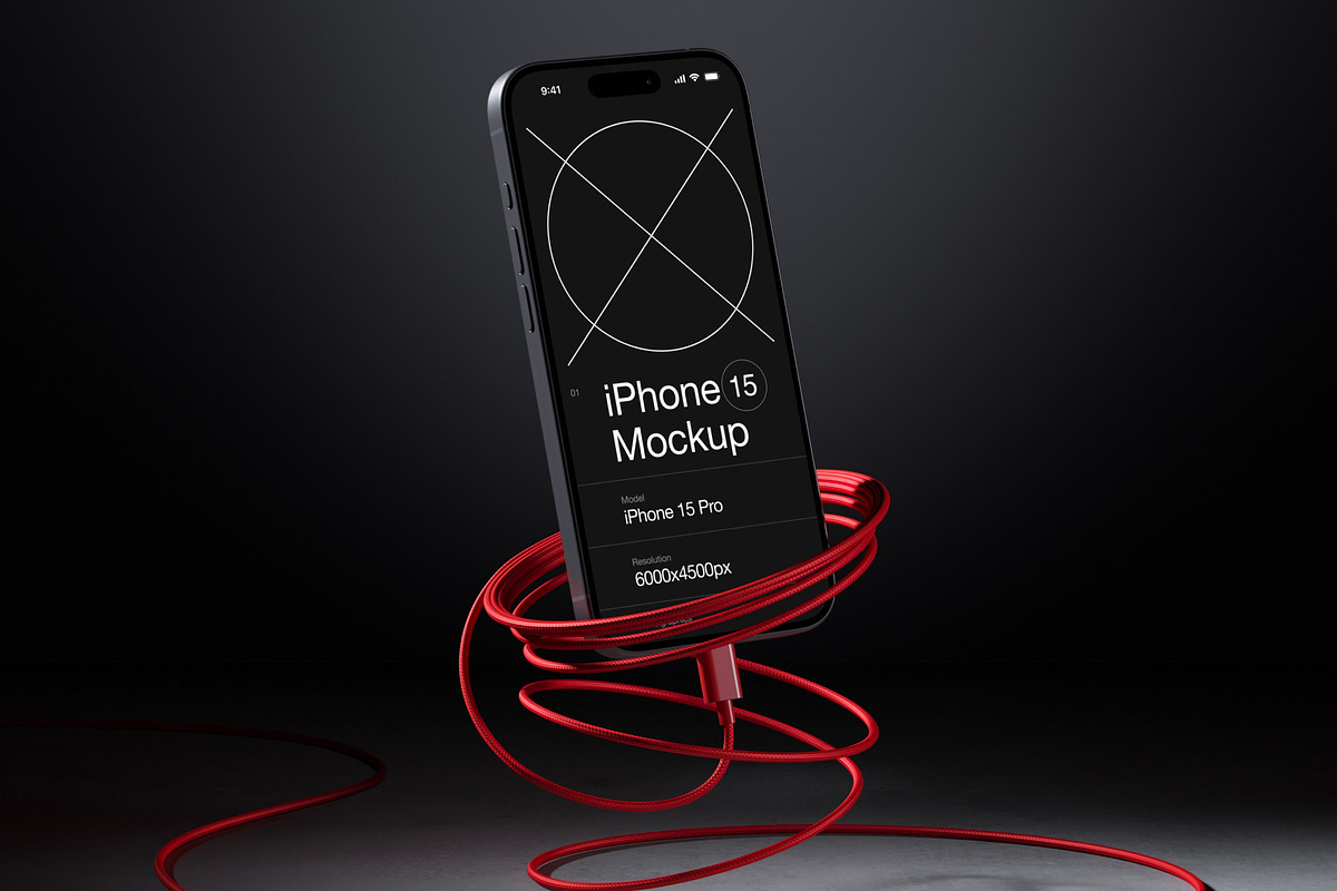 J-Mockups: iPhone 15 Pro, an iPhone Mockup by ls.graphics (Photo 4 of 10)