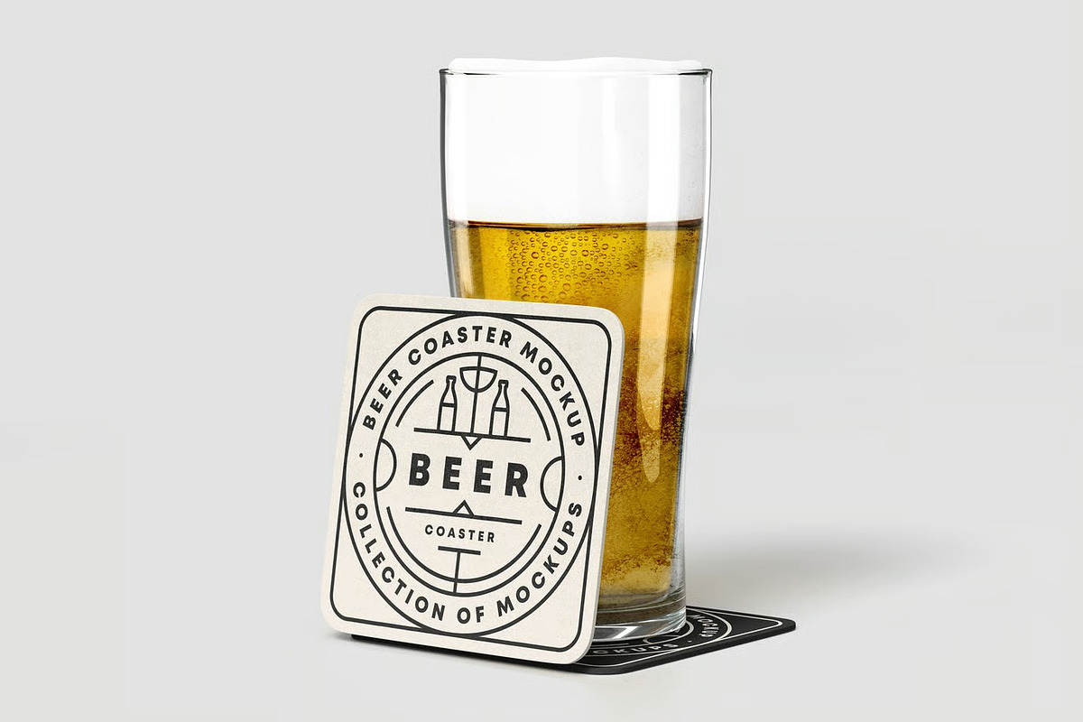 Beer Coaster Mock-up, an Advertising Mockup by zippypixelstudio (Photo 7 of 15)