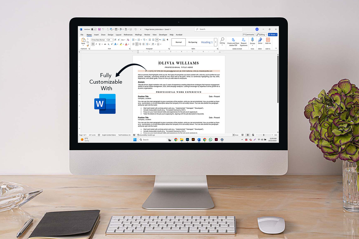 Fresher ATS Resume Template in word, a Resume Template by Design_Xlab (Photo 3 of 10)