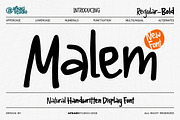 Malem - Natural Handwritten Display, a Handwritten Font by Afkari Studio (Thumbnail 1 of 11)