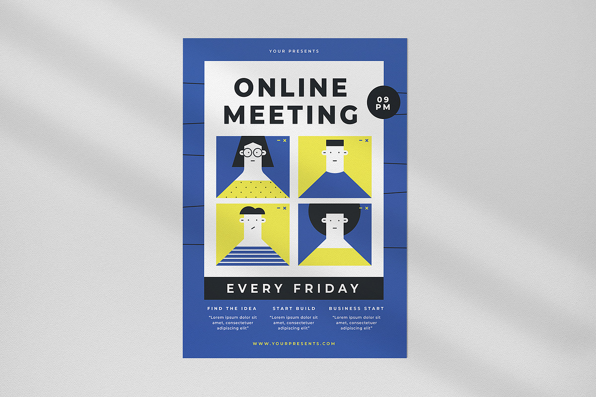 Online Meeting Flyer, a Flyer Template by lilyshop