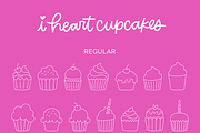 I Heart Cupcakes Dingbat Font, a Symbol Font by k.becca (Thumbnail 5 of 5)
