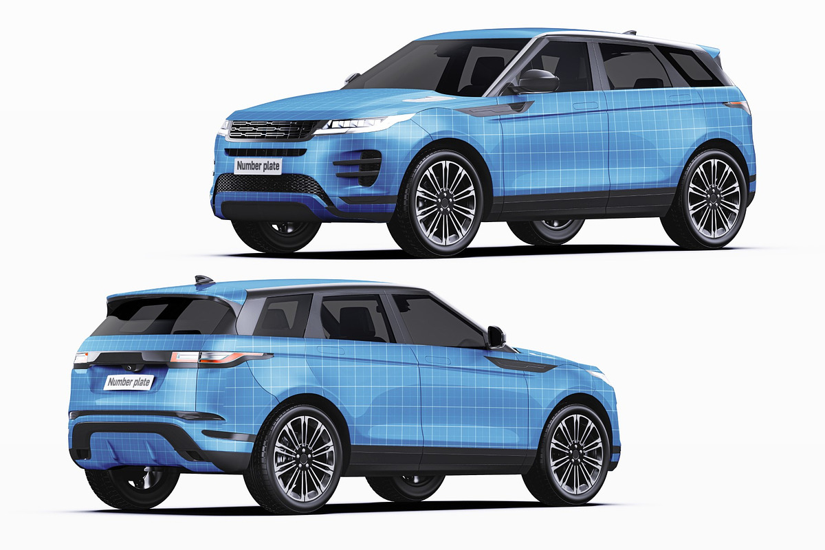 Luxury Compact SUV Wrap Mockup Set, a Product Mockup by Halal Graphic Studio (Photo 11 of 15)