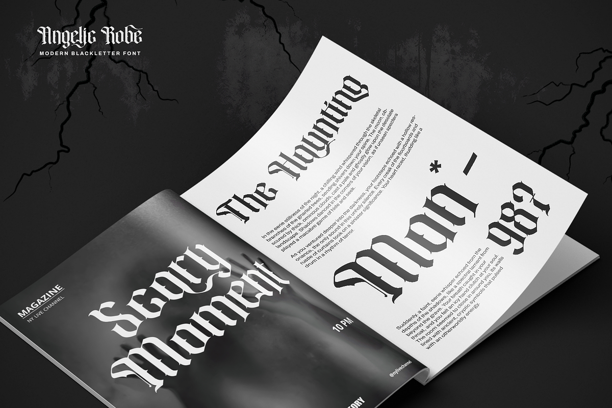 Angelic Robe - Blackletter Font, a Blackletter Font by Pixesia Studio (Photo 6 of 11)