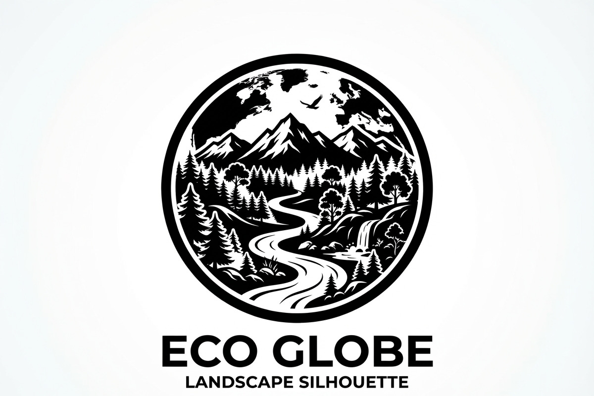 60 Eco Globe Landscape Silhouette, a Technology Illustration by Amazin_art (Photo 3 of 29)