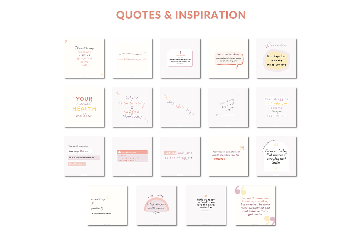 Wellness coach Instagram templates, a Social Media Template by Cate Creates