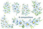 Delicate daisies, a Decorative Illustration by EshaStudio (Thumbnail 3 of 9)