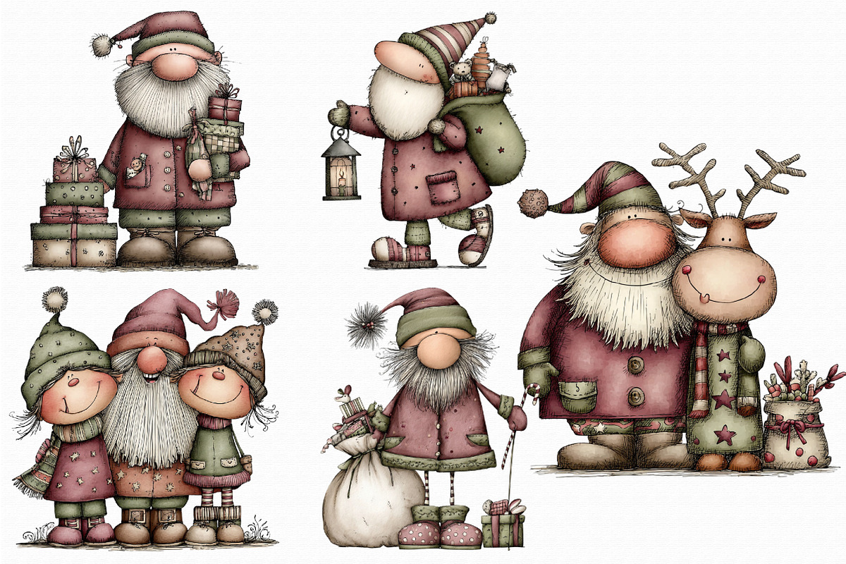 Retro Santa Clipart, an Illustration by Libby Wishes (Photo 6 of 7)