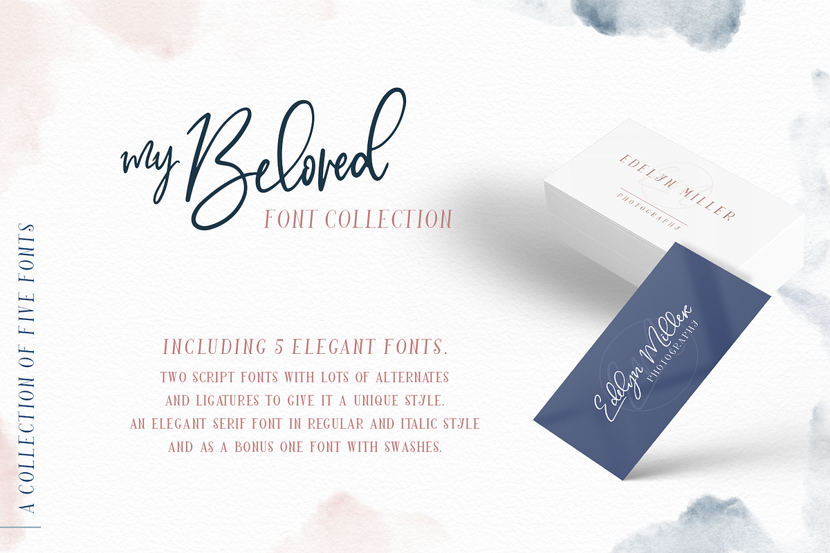 My Beloved ~ Script & Serif Font, a Script Font by Chantal Nijhof (Photo 2 of 16)