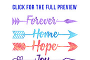 16 Watercolor Arrow Words Clipart, an Illustration by The Digital Download Shop (Thumbnail 3 of 3)