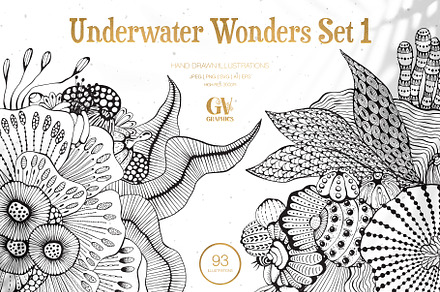 Underwater Wonders Set 1, a Decorative Illustration by GVGraphics