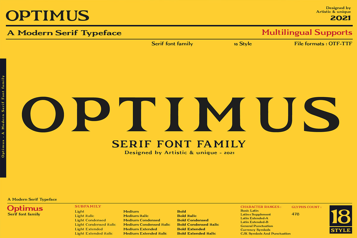 Optimus - Serif font family, a Serif Font by Artistic & Unique (Photo 1 of 12)