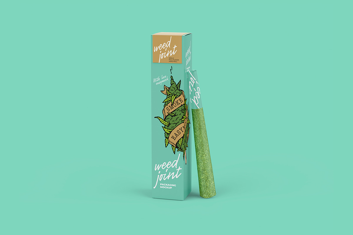 Weed Joint Pre-Roll Packaging Mockup, a Product Mockup by easymock 2 (Photo 10 of 10)