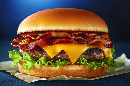 Bacon lettuce cheeseburger, a Photo by Beautiful things