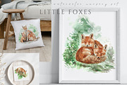 Little Fox Watercolor Nursery Set, an Animal Illustration by Kolorata Art (Thumbnail 5 of 6)