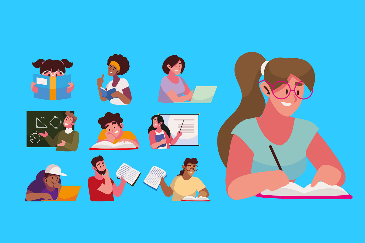 Education People Illustration Set