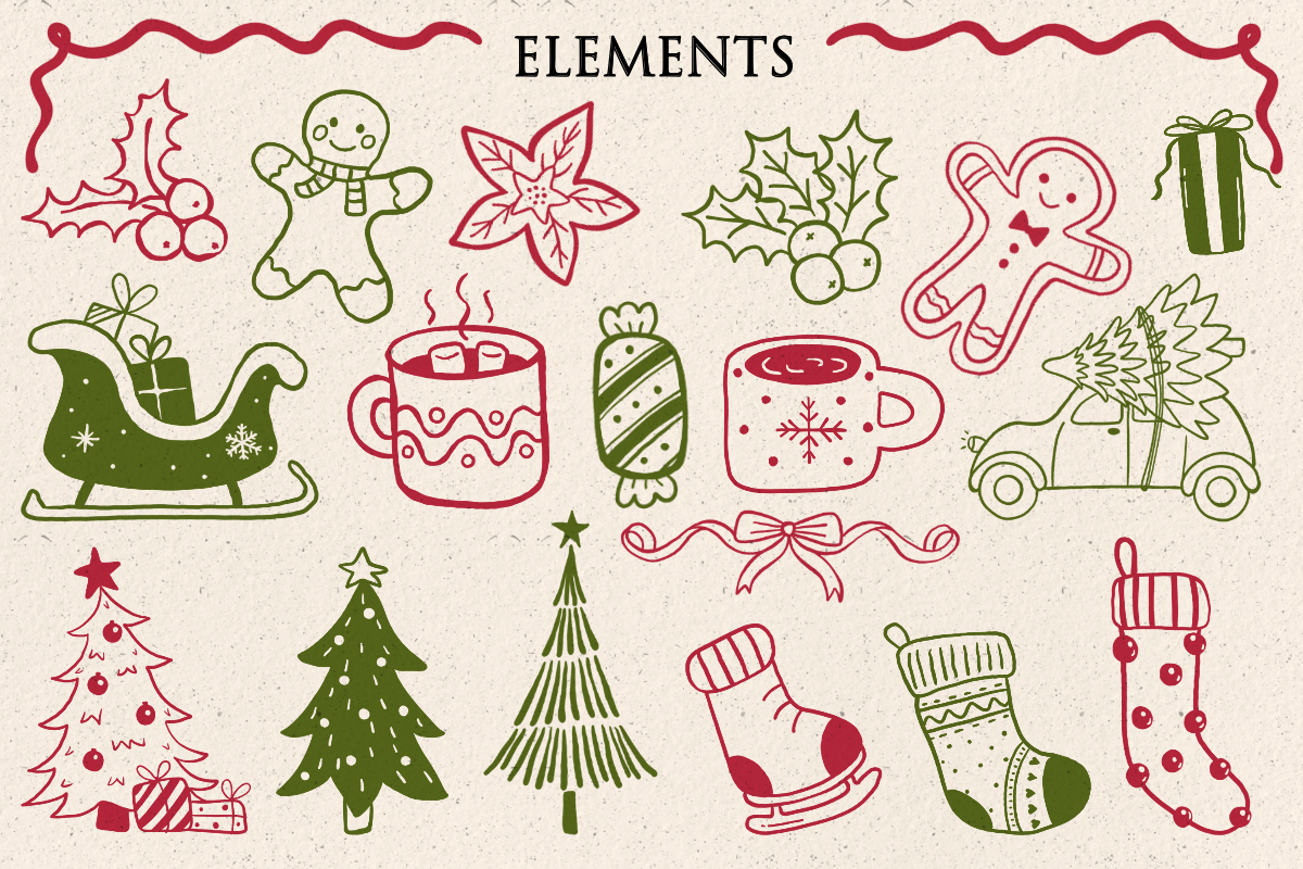 Merry Christmas Clipart Bundle, a Seasonal Illustration by LemonDesign (Photo 2 of 4)