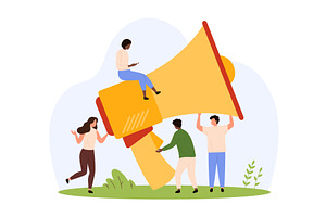 Marketing campaign for customers in, a Person Illustration by Flashvector