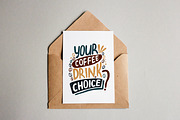 Handdrawn Coffee Quotes. Lettering., a Card Template by Wewhitelist (Thumbnail 3 of 8)