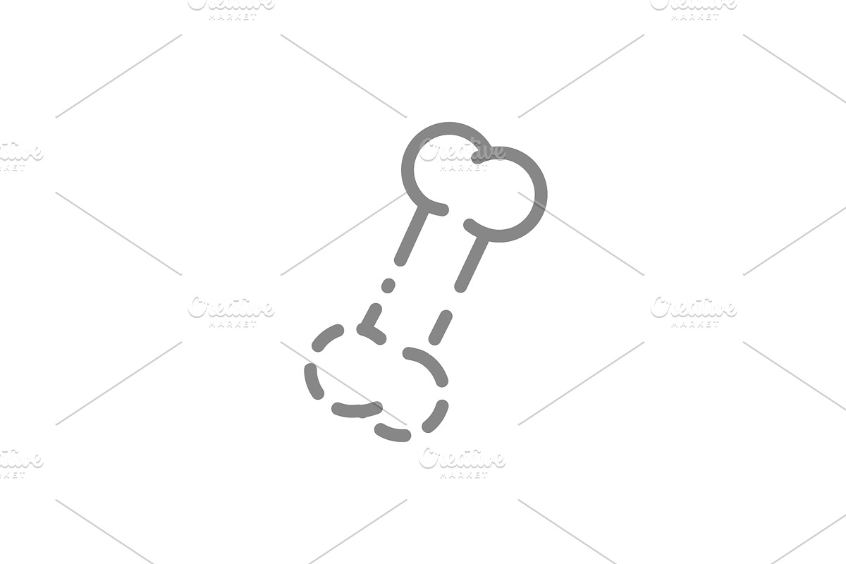 Human bone line icon. Amputation, an Illustration by GraphiShop