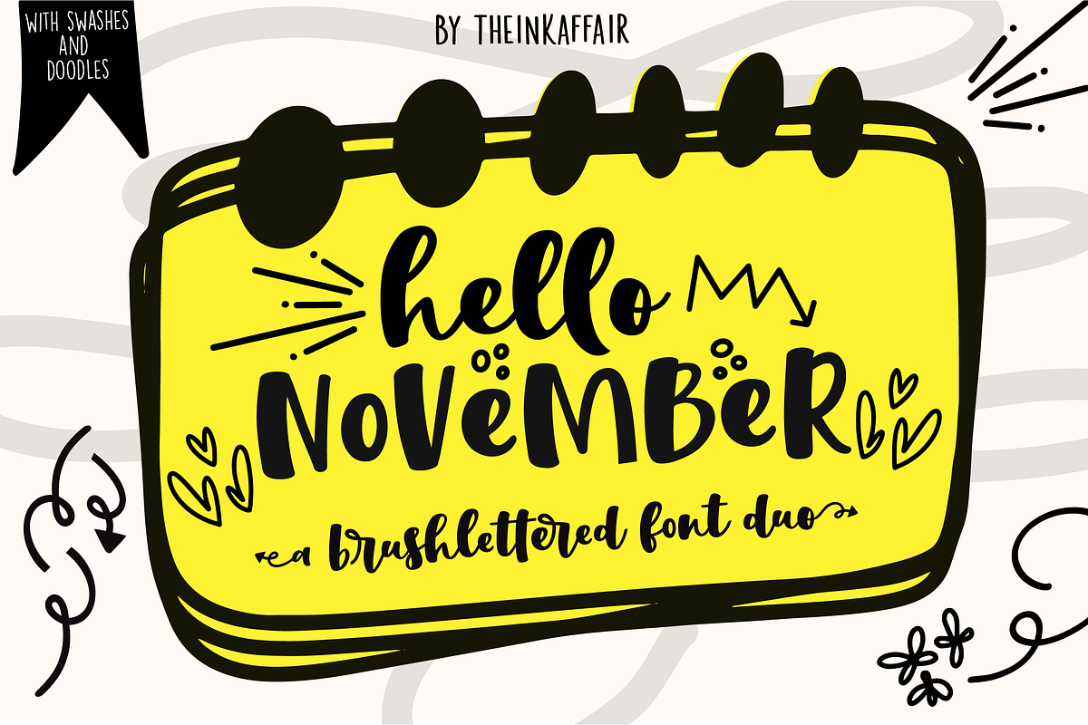 Hello November Font Duo, a Script Font by theinkaffair (Photo 1 of 11)