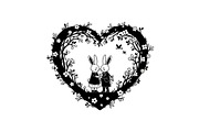 Cute Bunny Love Silhouette Icons, an Illustration by Creativeshirt (Thumbnail 20 of 51)