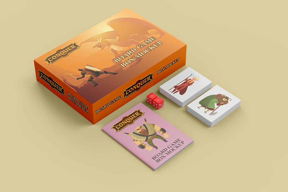 Board Game Box Mockup - 5 views, a Packaging Mockup by Illusiongraphic (Photo 2 of 19)