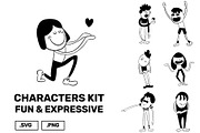 Fun & Expressive Character Kit, a Person Illustration by LorellaC (Thumbnail 1 of 4)