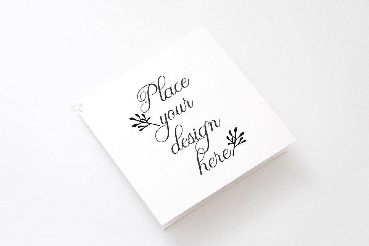 Vertical square greeting card mockup, a Print Template by Leo Flo Mockups (Photo 1 of 6)