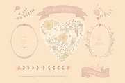 Set of hand drawn floral elements, an Object Graphic by Blue Ink Studio (Thumbnail 4 of 4)