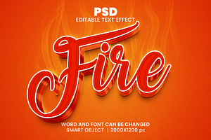 Fire 3d Editable Text Effect Style