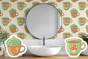 Autumn Pumpkins Mugs clipart pattern, a Seasonal Illustration by Carpet Tapete Pretzel (Thumbnail 8 of 9)