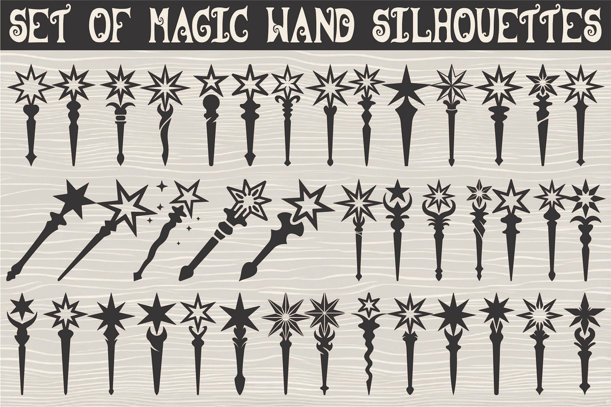 A stylish set of magic wand vector, an Illustration by Amazin_art (Photo 1 of 41)