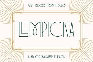 Lempicka Font Duo & Vector Ornaments, a Font by Molly Suber Thorpe