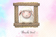 Funny Cute Animal Peeking clipart, an Illustration by Watercolor design (Thumbnail 13 of 13)