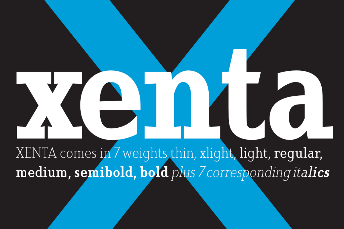 Xenta Serif fonts, a Serif Font by Wiescher Design (Photo 1 of 8)