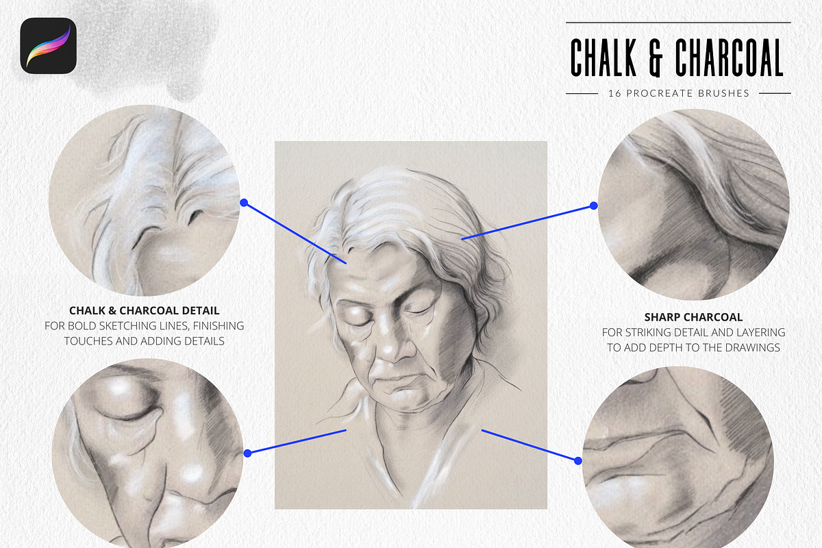 Chalk & Charcoal - Procreate Brushes, a Brush Add-On by AMStudio. (Photo 4 of 6)