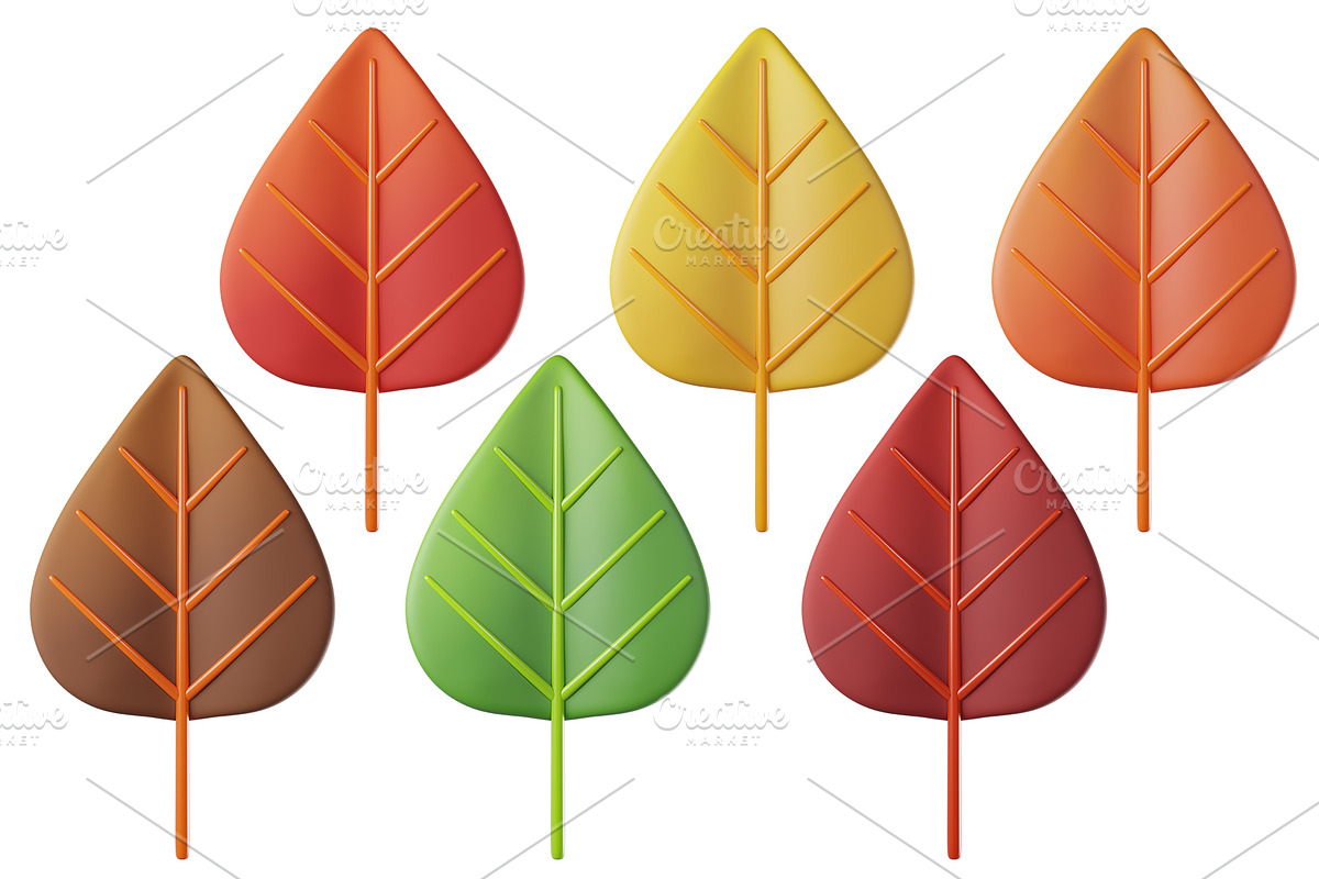 Cute 3D Autumn Leaves, a Plants & Tree 3D Model by Hannet (Photo 14 of 14)