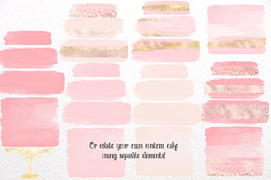 Blush Watercolor Cakes Clipart