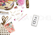 Pink & Gold Styled Desktop Mockup#33, an iPhone Mockup by MMStyledStock (Thumbnail 2 of 3)
