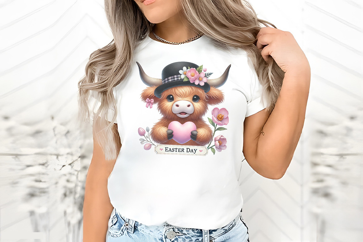 Easter Day Highland Cow Clipart, an Illustration by RobertsArt (Photo 4 of 7)