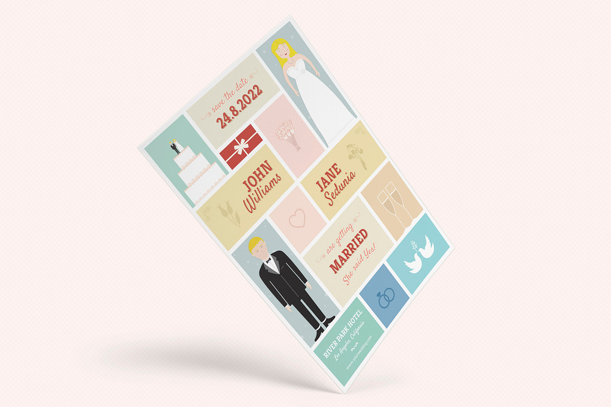 Cute Wedding and Invitation Card, an Invitation Template by Sargatal (Photo 4 of 4)