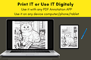 Kawaii Cat Coloring Pages for Adult, a Brochure Template by LA Design (Thumbnail 8 of 10)