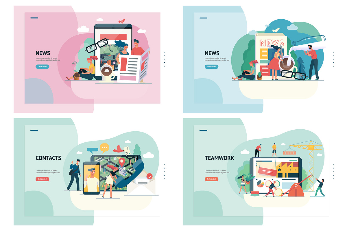 Company website vector Illustrations, a Work Illustration by Grivina's shop (Photo 17 of 26)