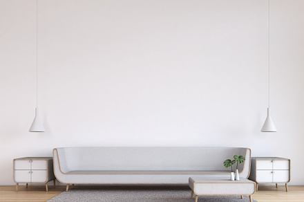 Modern Living room white wall