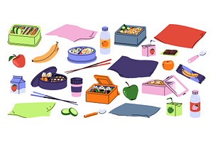 Set of vector icons for lunch. Food, a Food Illustration by Elegant Solution